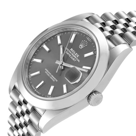 rolex grey watch|Rolex datejust 41 grey dial.